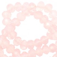 Top Glas Facett Glasschliffperlen 4x3mm rondellen Crystal coral pink-pearl shine coating